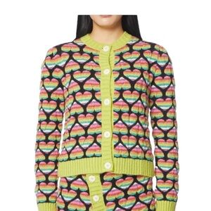 Marco Rambaldi Jacquard Hearts Cardigan